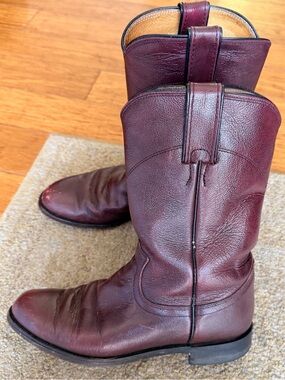 Vintage Justin Roper Boots – Burgundy Oxblood Leather – Made in Mexico — size 6